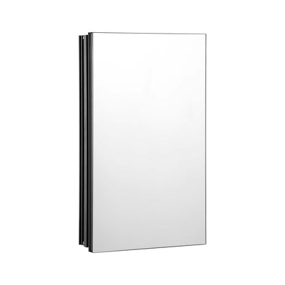 Medicine Cabinet, 14 x 24 inches, Medicine Cabinet for Bathroom with Mirror, Aluminum Frame Bathroom Wall Cabinet, 2-layer Adjustable Shelves, Recessed & Wall-mounted Installation