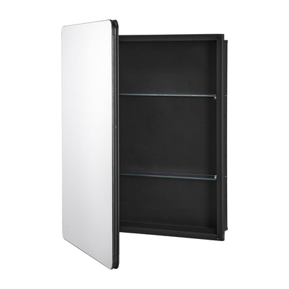 Medicine Cabinet, 24 x 30 inch, Medicine Cabinet for Bathroom with Mirror, Aluminum Frame Bathroom Wall Cabinet, 2-layer Adjustable Shelves, Recessed & Wall-mounted Installation
