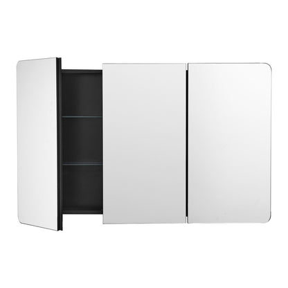 Medicine Cabinet, 25.5 x 40 inch, Medicine Cabinet for Bathroom with Mirror, Aluminum Frame Bathroom Wall Cabinet, 4-layer Adjustable Shelves, Recessed & Wall-mounted Installation