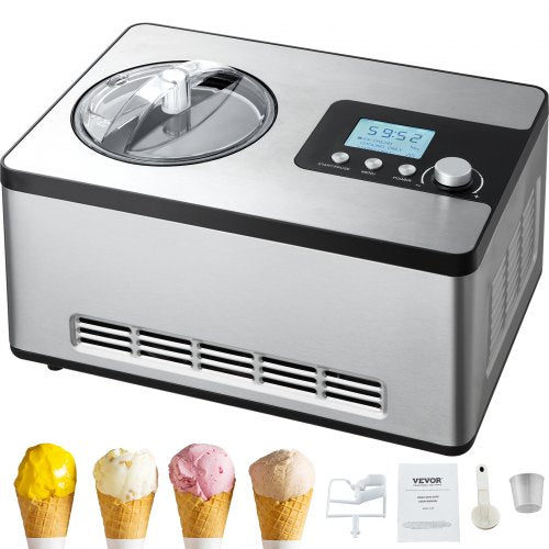 1,9-Liter-Automatische Eismaschine, elektrisch, Joghurt-Gelato-Herstellung, Silber