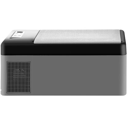 Tragbarer Auto-Gefrierschrank, 15-Liter-Kühl-/Gefrierschrank, Camping-Gefrierschrank mit zwei Lagerzonen, -20 °C bis 10 °C, 12-Volt-Kühl-/Gefrierschrank für Auto und Zuhause, 12/24 V Gleichstrom, 100–240 V Wechselstrom, USB-Anschluss