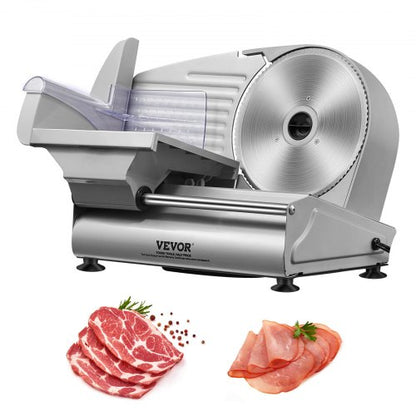 Meat Slicer, 180W Electric Deli Food Slicer with 19.1 cm SUS420 Stainless Steel Blade and Blade Guard, 0 - 1.5 cm Adjustable Thickness for Home Use, Easy to Clean, Cut Meat, Bread, Ham and Cheese