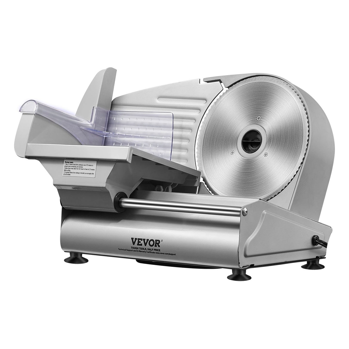 Meat Slicer, 180W Electric Deli Food Slicer with 19.1 cm SUS420 Stainless Steel Blade and Blade Guard, 0 - 1.5 cm Adjustable Thickness for Home Use, Easy to Clean, Cut Meat, Bread, Ham and Cheese