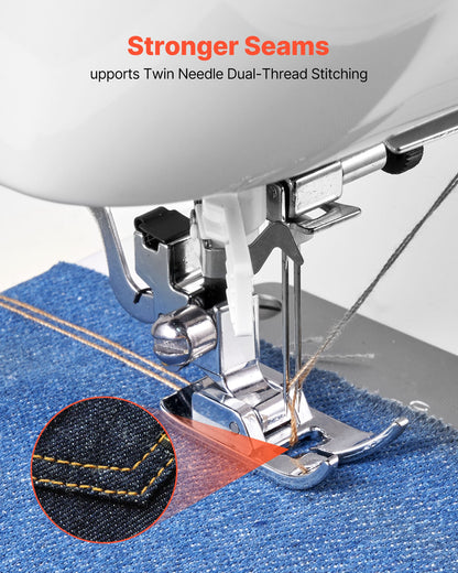 Computerized Sewing Machine, 60 Stitch Applications, with LED Screen, Foot Pedal and LED Light, Heavy-Duty Metal Frame, Digital Sewing Machine with Powerful Motor for Crafts and Mending