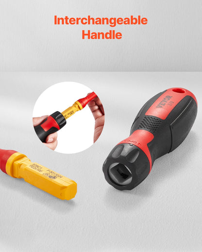 Isolierter Schraubendrehersatz, 13-teiliger professioneller Elektriker-Schraubendrehersatz, 1000-V-isolierter Elektriker-Werkzeugsatz, mit magnetischen Phillips-, Schlitz-, Pozidriv- und Torx-Bits, Schraubendreher für Elektriker