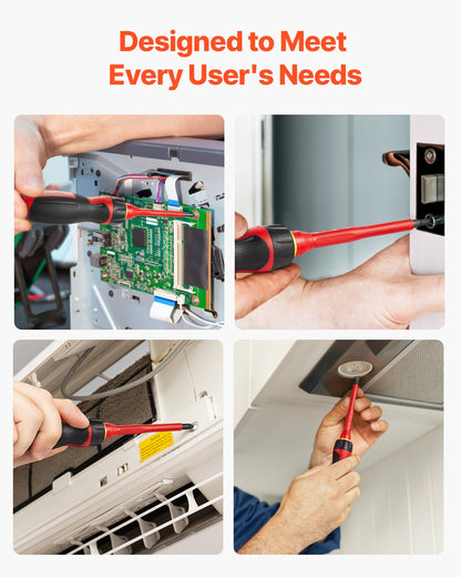 Isolierter Schraubendrehersatz, 13-teiliger professioneller Elektriker-Schraubendrehersatz, 1000-V-isolierter Elektriker-Werkzeugsatz, mit magnetischen Phillips-, Schlitz-, Pozidriv- und Torx-Bits, Schraubendreher für Elektriker
