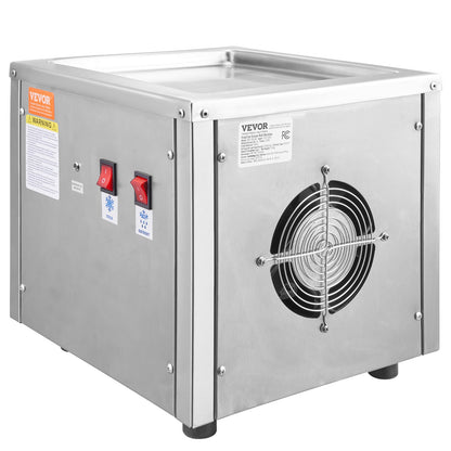 Eisrollenmaschine, 28 x 24 cm große Pfanne zum Rühren von Eiscreme, Eisrollenmaschine aus Edelstahl mit Kompressor und 2 Schabern, zur Herstellung von Eiscreme, Frozen Yogurt und Eisrollen