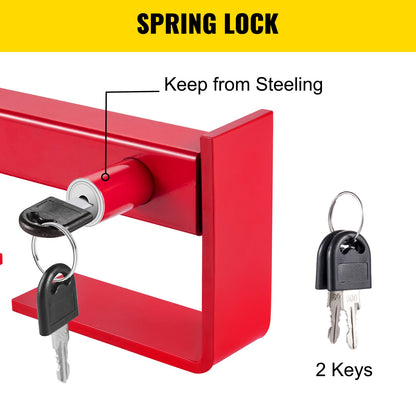 Cargo Container Lock 9.84"-17.32" Locking Distance Semi Truck Door Locks with 2 Keys Shipping Container Accessories Red Powder-coated with Spring Lock for Fixed Container and Semi Trailer Box