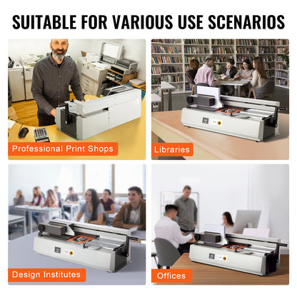 Thermobindegerät, Kapazität 400 Blatt, Heißklebebindegerät, Thermobuchbinder, Bindestärke 40 mm, A3 (kurze Kante)/A4/A5-Dokumente