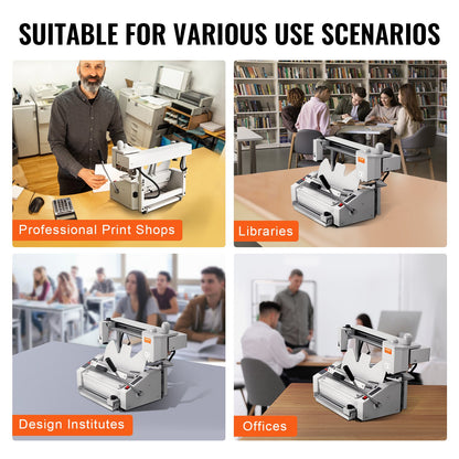 Thermobindemaschine, Kapazität 400 Blatt, Heißklebebindemaschine, Thermobuchbinder, 50 mm Bindestärke, A3 (kurze Kante)/A4/A5-Dokumente mit Fräser