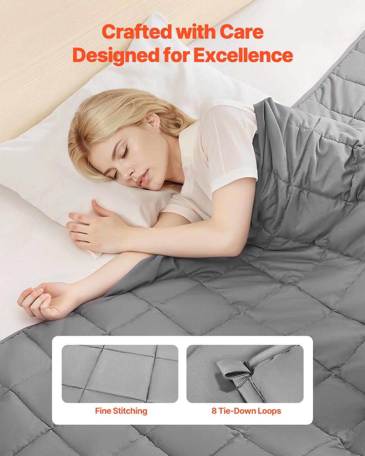 Weighted Blanket, 25 lbs, 88 x 104 in King Size, Cooling Breathable Heavy Blanket with Glass Beads, All-Season Use, Suitable for 250-310 lbs Adults, Anxiety Stress Relief, Improve Sleep, Grey