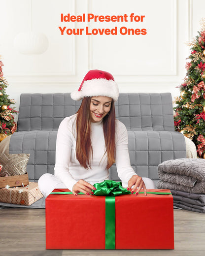 Weighted Blanket, 25 lbs, 88 x 104 in King Size, Cooling Breathable Heavy Blanket with Glass Beads, All-Season Use, Suitable for 250-310 lbs Adults, Anxiety Stress Relief, Improve Sleep, Grey