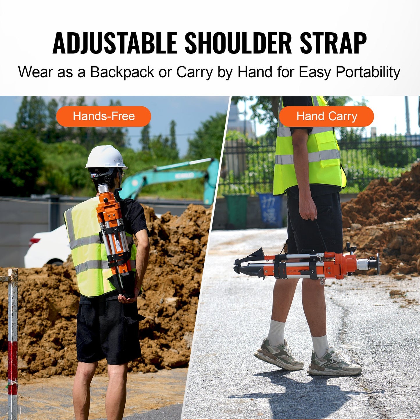 Stativ mit Laser-Nivelliergerät, 5/8"-11-Gewindeanschluss, 69–172 cm Höhenverstellung, robustes Vermessungsstativ mit Libelle und Diffusionsbegrenzer, ausklappbaren, rutschfesten Füßen für Baustellen