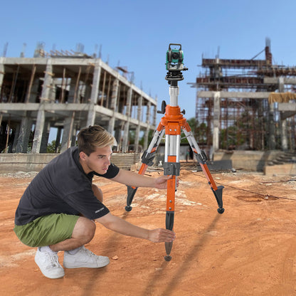 Stativ mit Laser-Nivelliergerät, 5/8"-11-Gewindeanschluss, 69–172 cm Höhenverstellung, robustes Vermessungsstativ mit Libelle und Diffusionsbegrenzer, ausklappbaren, rutschfesten Füßen für Baustellen