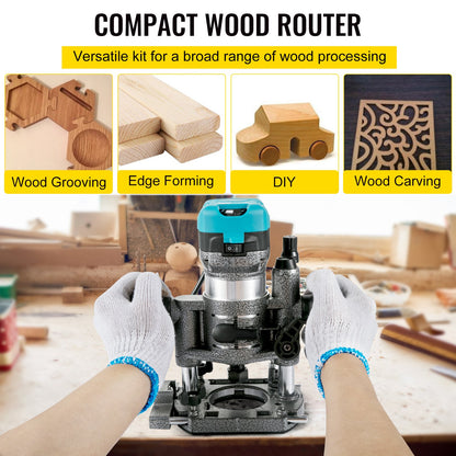 Router Tool, 710W Wood Router, Router for Woodworking with 3 Router Collets, Wood Router Tool with Fixed & Plunge & Tilt Base, Woodworking Router with Aluminum Shell & 13000-33000 r/min Rotating