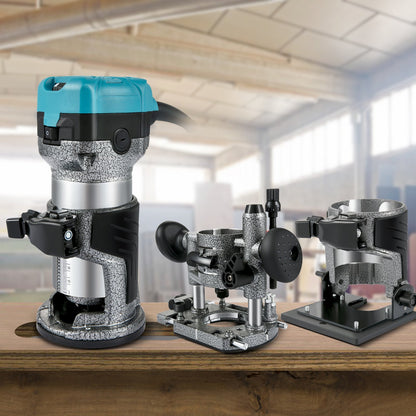 Router Tool, 710W Wood Router, Router for Woodworking with 3 Router Collets, Wood Router Tool with Fixed & Plunge & Tilt Base, Woodworking Router with Aluminum Shell & 13000-33000 r/min Rotating