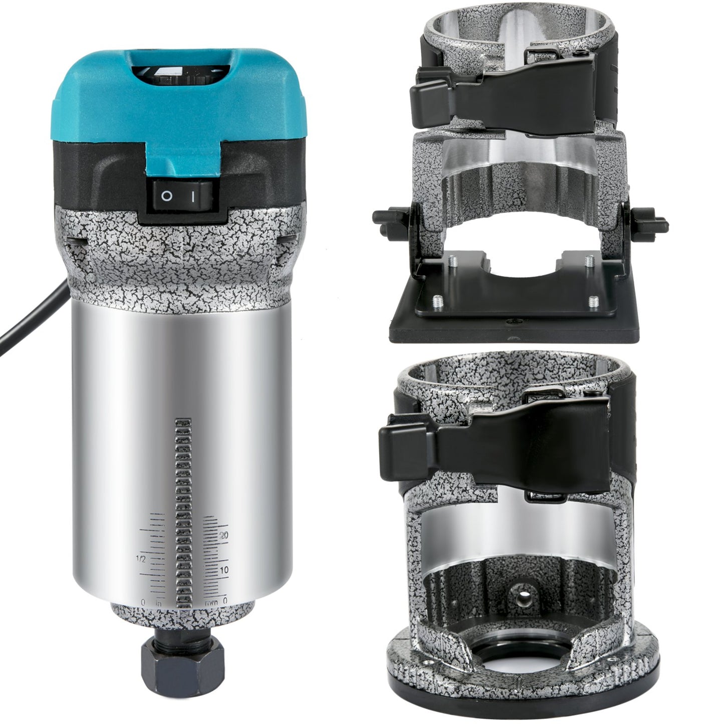 Router Tool, 710W Wood Router, Router for Woodworking with 3 Router Collets, Wood Router Tool with Fixed & Plunge & Tilt Base, Woodworking Router with Aluminum Shell & 13000-33000 r/min Rotating