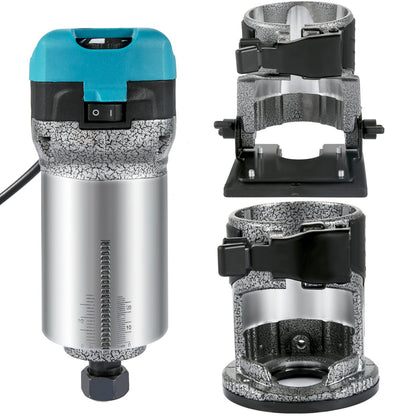 Router Tool, 710W Wood Router, Router for Woodworking with 3 Router Collets, Wood Router Tool with Fixed & Plunge & Tilt Base, Woodworking Router with Aluminum Shell & 13000-33000 r/min Rotating