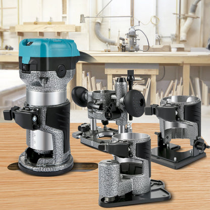 Oberfräse, 710-W-Holzfräse, Oberfräse für die Holzbearbeitung mit 3 Spannzangen, Holzfräse mit fester, tauch-, neig- und versetzter Basis, Holzbearbeitungs-Oberfräse mit Aluminiumgehäuse und variabler Rotation