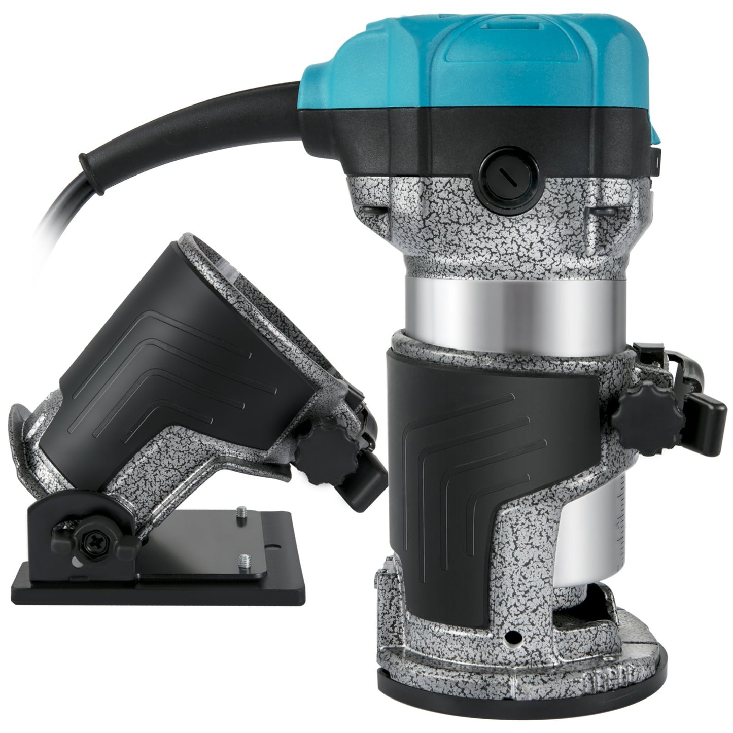 Oberfräse, 710-W-Holzfräse, Oberfräse für die Holzbearbeitung mit 3 Spannzangen, Holzfräse mit fester, tauch-, neig- und versetzter Basis, Holzbearbeitungs-Oberfräse mit Aluminiumgehäuse und variabler Rotation