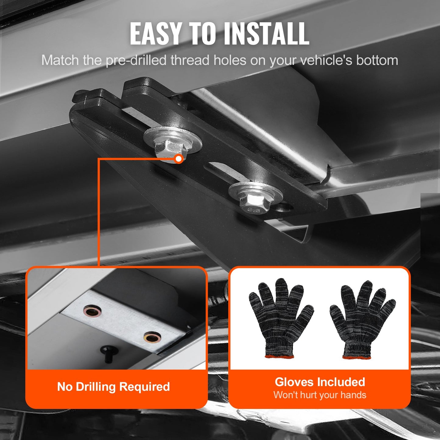 Running Boards, 6" Step Bars Compatible with 2015-2023 Ford F150-Crew Cab/2017-2023 Ford F-250 F-350 Super Duty Crew Cab, 201 Stainless Steel Side Steps Nerf Bars, 500LBS Capacity, 2 Piece