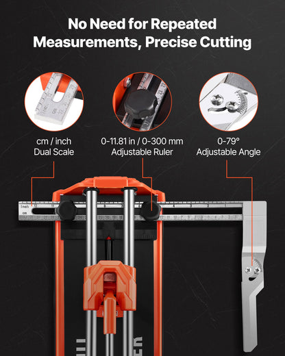 430mm Manual Tile Cutter for Wall & Polished Tiles,Double Rails for Precise Cutting, Tungsten Carbide Wheel,Non-Slip Handle,Anti-Displacement Pressure Rod,Precise Cuts for Pros & Beginners