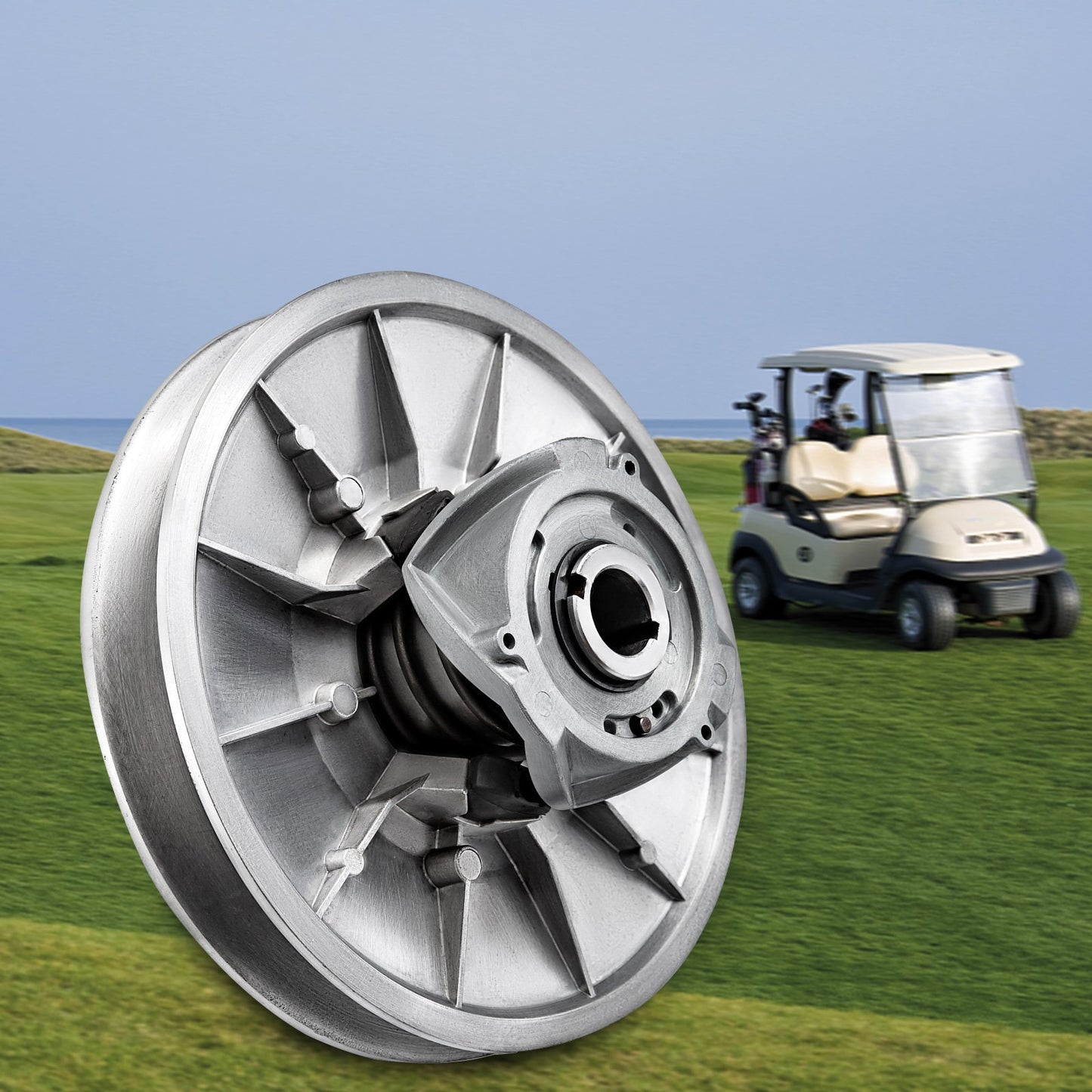 Golf Cart High Torque Driven Clutch for Club Car DS & Precedent 1997 to Up Club Car 4-Cycle Gas Golf Cart Model, Silver