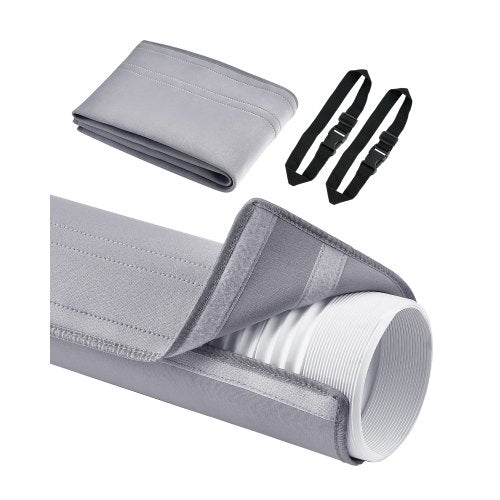 Air Conditioner Hose Cover Wrap, Portable AC Hose Duct Vent Cover Sleeve, Insulation Sleeve for 5 & 5.9" Diameter Exhaust Hoses Tube, Easy Installation with 2 Adjustable Buckle Straps, Gray