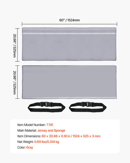 Air Conditioner Hose Cover Wrap, Portable AC Hose Duct Vent Cover Sleeve, Insulation Sleeve for 5 & 5.9" Diameter Exhaust Hoses Tube, Easy Installation with 2 Adjustable Buckle Straps, Gray