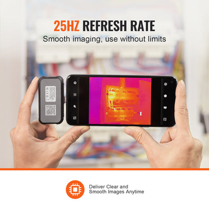 Thermal Imaging Camera for Android, 256 x 192 IR Resolution Infrared Thermal Imager with Visual Camera, 25Hz Refresh Rate Thermal Camera for Smartphone/Tablet, -4-1022°F Temperature Range, IP54