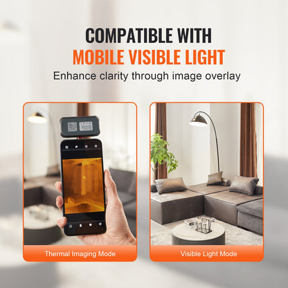 Thermal Imaging Camera for Android, 256 x 192 IR Resolution Infrared Thermal Imager with Visual Camera, 25Hz Refresh Rate Thermal Camera for Smartphone/Tablet, -4-1022°F Temperature Range, IP54