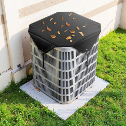 Air Conditioner Cover for Outside Units, 810 x 810 mm Central AC Cover for Air Conditioning Unit, Top Universal Mesh Defender Rainproof Easy Install for Outdoor Outside All Seasons, Black