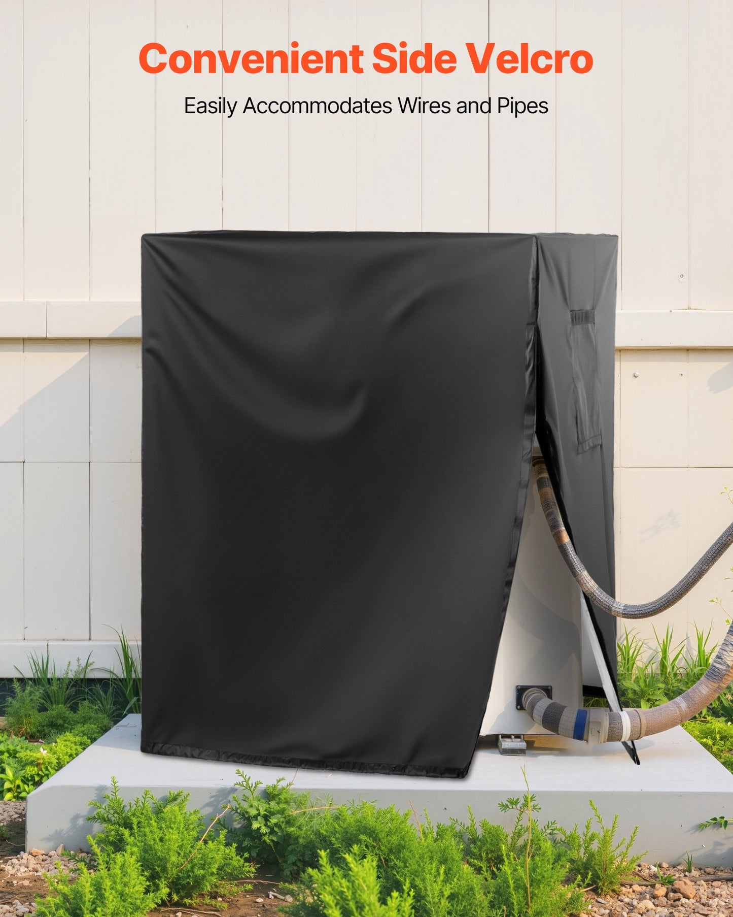 Air Conditioner Cover, 660 x 660 x 812 mm Ac Cover for Air Conditioning Unit, Three-Layer, Waterproof Polyester Fabric, Mesh Ventilation, Universal Defender for Outdoor Outside Ac Unit, Black