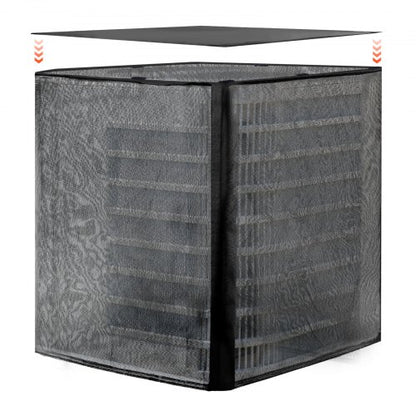 Air Conditioner Cover, 812 x 812 x 914 mm Ac Cover for Air Conditioning Unit, Dual-Layer, Detachable Canopy,Waterproof Polyester, Universal HVAC Protector for Outdoor Outside Ac Unit, Black
