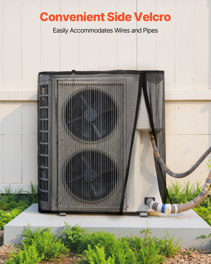 Air Conditioner Cover, 812 x 812 x 914 mm Ac Cover for Air Conditioning Unit, Dual-Layer, Detachable Canopy,Waterproof Polyester, Universal HVAC Protector for Outdoor Outside Ac Unit, Black