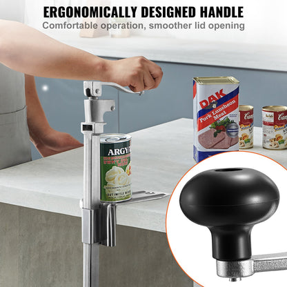 Commercial Can Opener, Heavy-Duty Manual Tabletop Cans Opener for Cans Up to 300 mm Height, Height-Adjustable Professional Can Openers Fixed with Screws, for Restaurant, Hotel, and Food Store