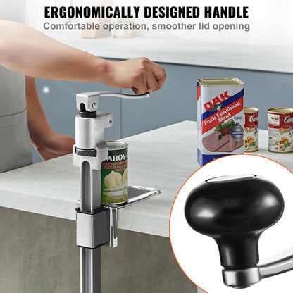 Manual Can Opener, Commercial Table Opener for Large Cans, Heavy Duty Can Opener with Base, Adjustable Height Industrial Jar Opener For Cans Up to 11.8" Tall, for Restaurant Hotel Home Bar
