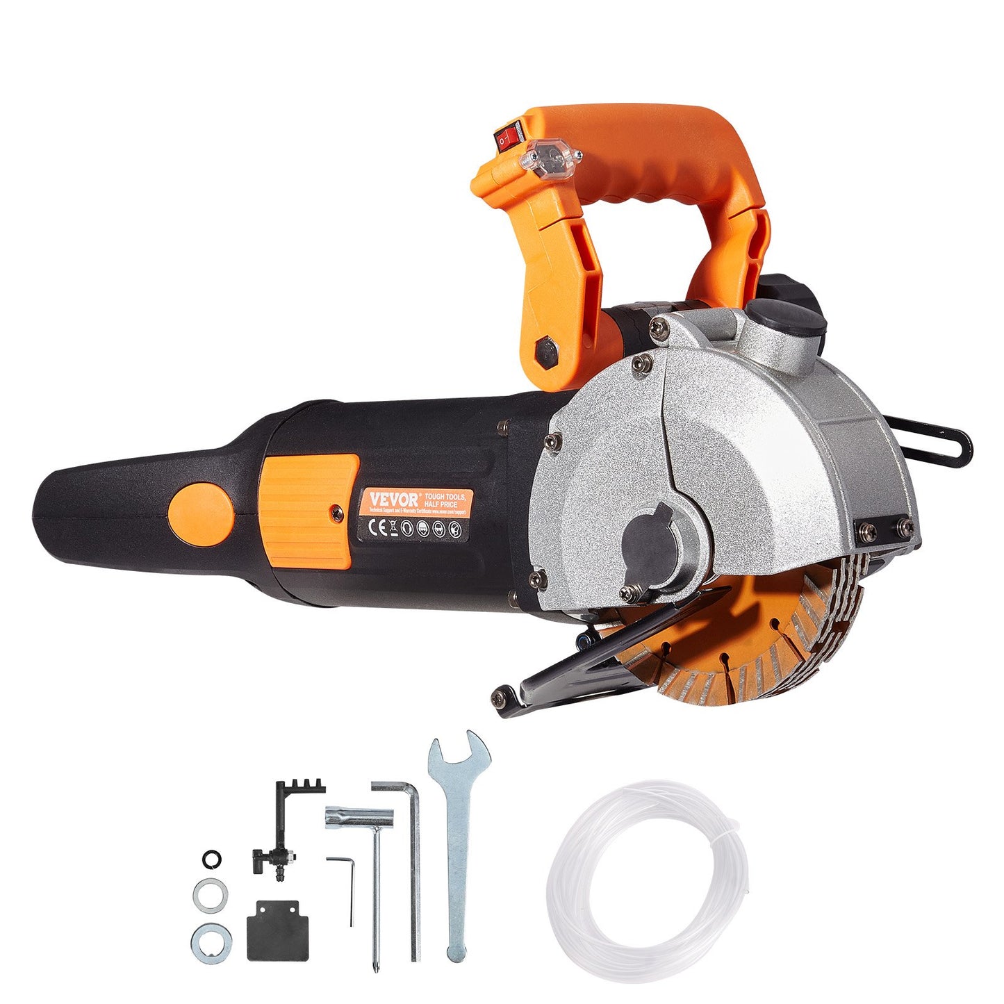 Elektrische Wandnutfräse, Wandnutfräsmaschine 133 mm, Nutfrästiefe 42 mm, Wandnutfräsmaschine 2500 W, Wandfräsmaschine mit Wasserpumpe