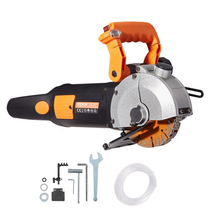 Elektrische Wandnutfräse, Wandnutfräsmaschine 133 mm, Nutfrästiefe 42 mm, Wandnutfräsmaschine 2500 W, Wandfräsmaschine mit Wasserpumpe