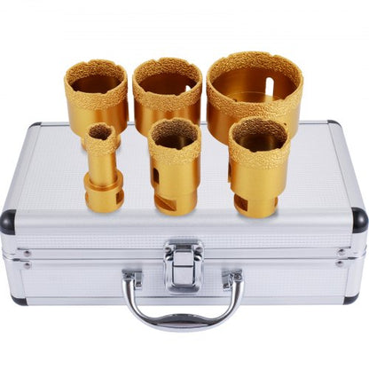 Diamant-Lochsägen-Set, 6-teilig, mit Diamantbohrern von 20 mm bis 68 mm für Keramikfliesen und Marmor