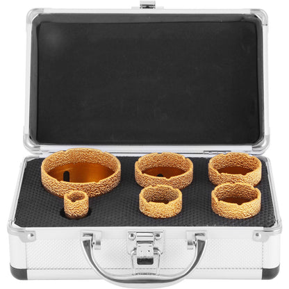 Diamant-Lochsägen-Set, 6-teilig, mit Diamantbohrern von 20 mm bis 68 mm für Keramikfliesen und Marmor