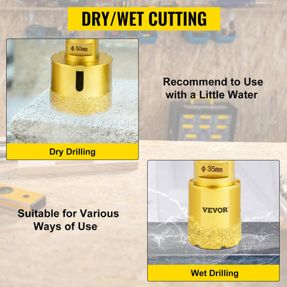 Diamant-Lochsägen-Set, 6-teilig, mit Diamantbohrern von 20 mm bis 68 mm für Keramikfliesen und Marmor