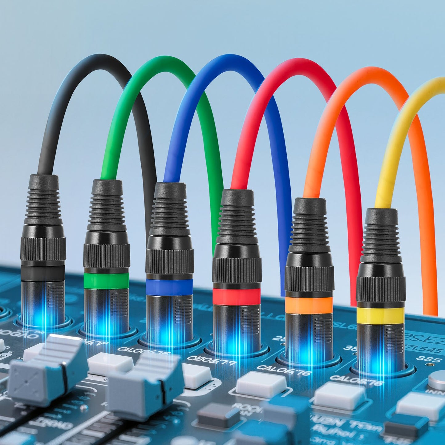 XLR-Kabel 6,1 m, 6er-Pack, geschirmte, symmetrische DMX-Mikrofonkabel (Stecker auf Buchse), vergoldete 3-polige XLR-Mikrofon- und Lautsprecherkabel, für Bühnenbeleuchtung, Mikrofone, Verstärker, Mischpulte und Lautsprechersysteme