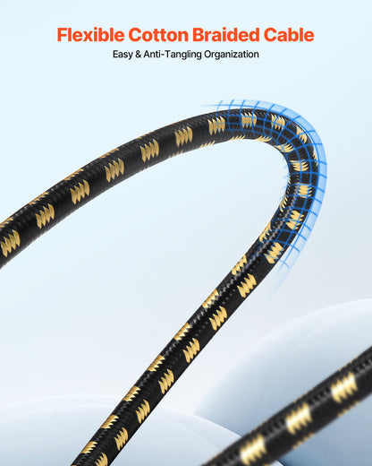 XLR-Kabel, 7,62 m, 6er-Pack, geschirmte, symmetrische DMX-Mikrofonkabel (Stecker auf Buchse), vergoldete 3-polige XLR-Mikrofon- und Lautsprecherkabel, für Bühnenbeleuchtung, Mikrofone, Verstärker, Mischpulte und Lautsprechersysteme