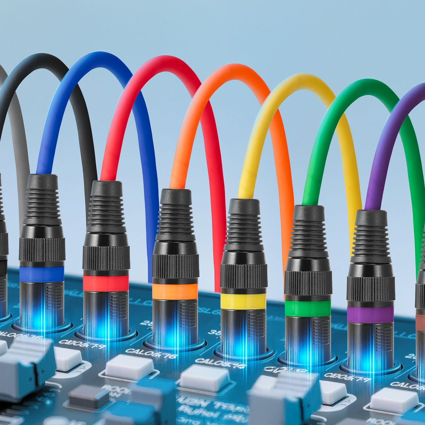 XLR-Kabel, 1 m, 10er-Pack, geschirmte, symmetrische DMX-Mikrofonkabel (Stecker auf Buchse), vergoldete 3-polige XLR-Mikrofon- und Lautsprecherkabel für Bühnenbeleuchtung, Mikrofone, Verstärker, Mischpulte und Lautsprechersysteme