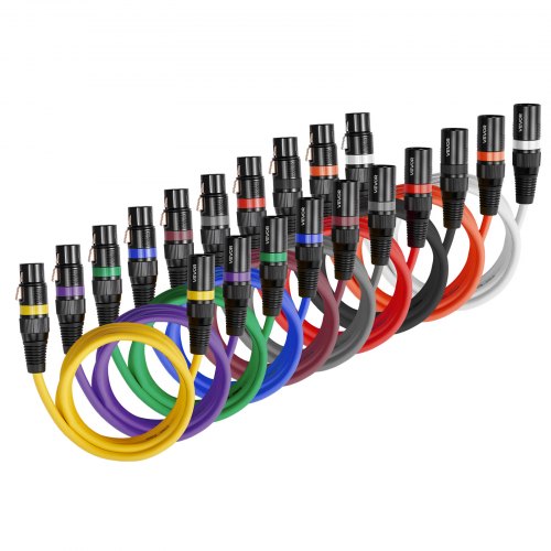 XLR-Kabel, 2 m, 10er-Pack, geschirmte, symmetrische DMX-Mikrofonkabel (Stecker auf Buchse), vergoldete 3-polige XLR-Mikrofon- und Lautsprecherkabel für Bühnenbeleuchtung, Mikrofone, Verstärker, Mischpulte und Lautsprechersysteme