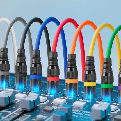 XLR-Kabel, 2 m, 10er-Pack, geschirmte, symmetrische DMX-Mikrofonkabel (Stecker auf Buchse), vergoldete 3-polige XLR-Mikrofon- und Lautsprecherkabel für Bühnenbeleuchtung, Mikrofone, Verstärker, Mischpulte und Lautsprechersysteme