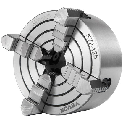 K72-125 5-Zoll-Drehfutter, unabhängig, reversibel, 125 mm, Zubehör für Mini-Drehmaschinen, 4-Backen-Drehfutter