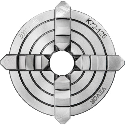 K72-125 5-Zoll-Drehfutter, unabhängig, reversibel, 125 mm, Zubehör für Mini-Drehmaschinen, 4-Backen-Drehfutter