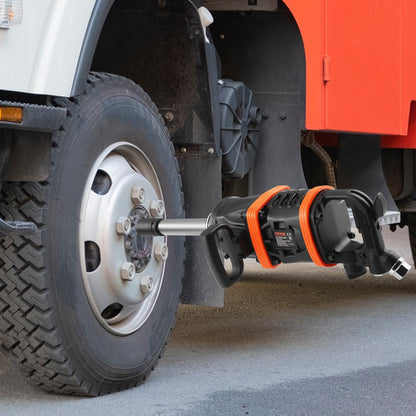 2,5 cm Druckluft-Schlagschrauber, bis zu 7016,37 Nm Drehmoment, leistungsstarke pneumatische Schlagpistole mit 20 cm verlängertem Amboss für Reparaturen und Wartung von Baumaschinen, Lkw und Bussen.